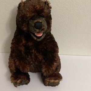 Disney Store Brown Grizzly Bear Plush Stuffed Animal Realistic Shaggy Fur
